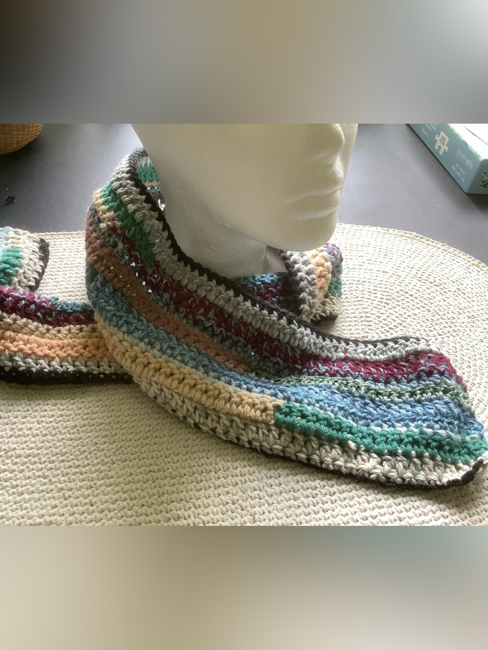 Multi-colored Crocheted Scarf